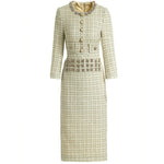 robe tweed dorée