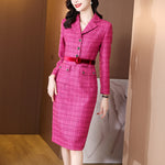 robe tweed à carreaux chic