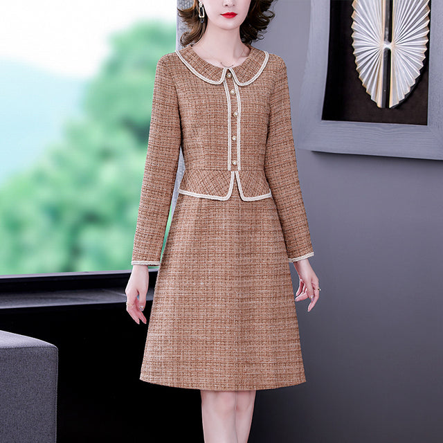 Robe tweed 2025 manches longues