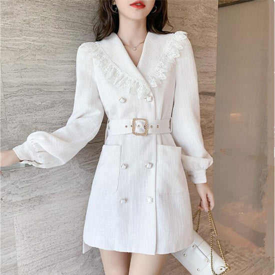 robe portefeuille tweed